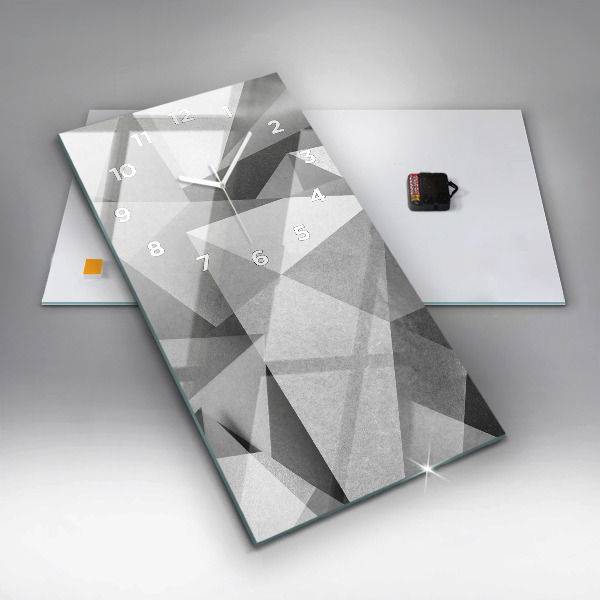 Vertical wall clock Gray Geometric Abstraction