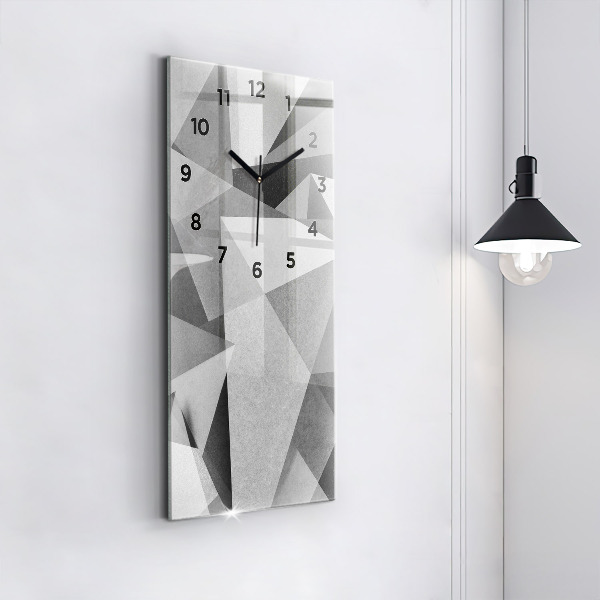 Vertical wall clock Gray Geometric Abstraction