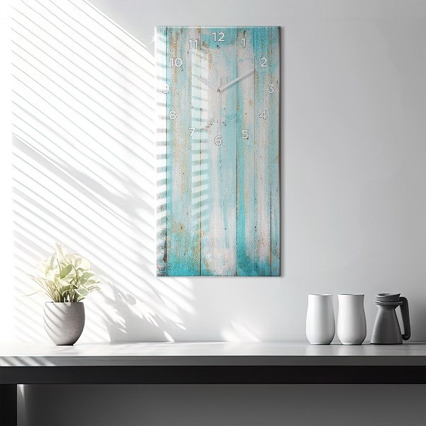 Vertical wall clock Blue boards