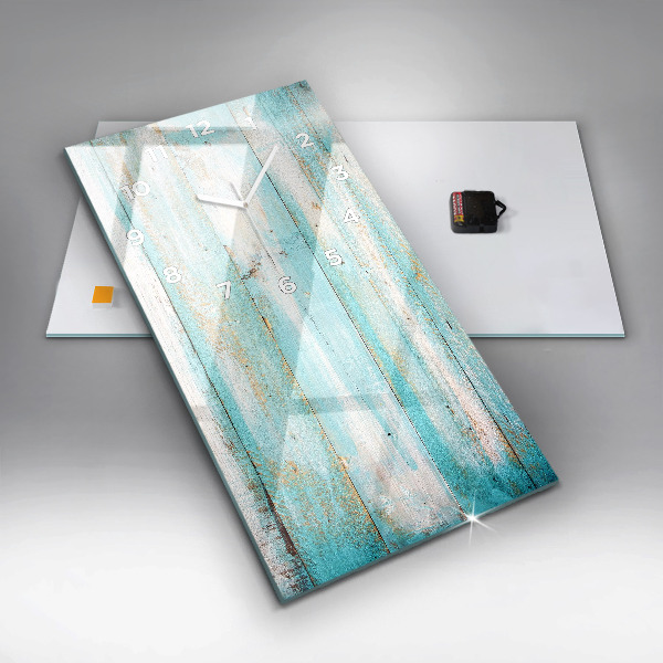 Vertical wall clock Blue boards