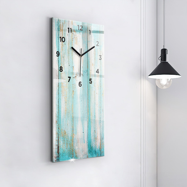Vertical wall clock Blue boards
