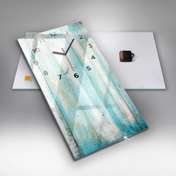 Vertical wall clock Blue boards