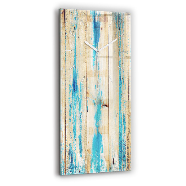 Vertical wall clock Scratched wood