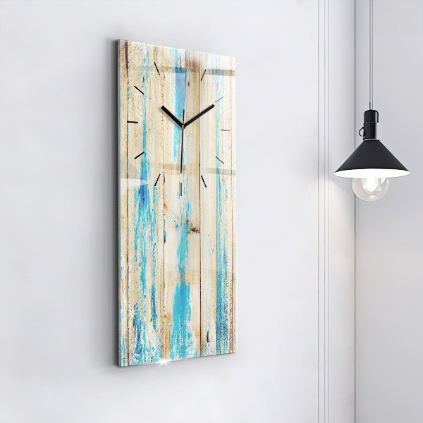 Vertical wall clock Scratched wood
