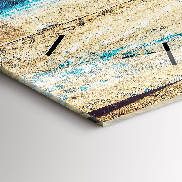 Vertical wall clock Scratched wood