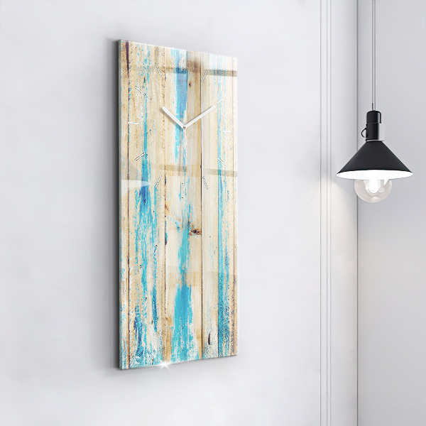 Vertical wall clock Scratched wood