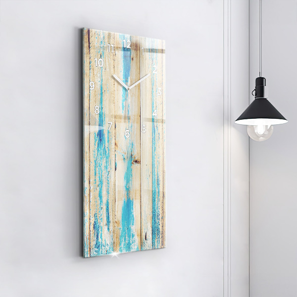 Vertical wall clock Scratched wood