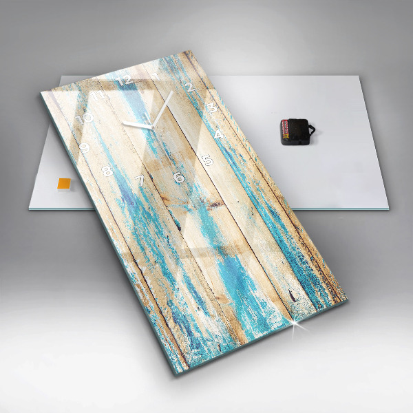 Vertical wall clock Scratched wood