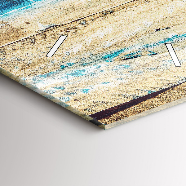 Vertical wall clock Scratched wood