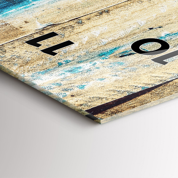 Vertical wall clock Scratched wood