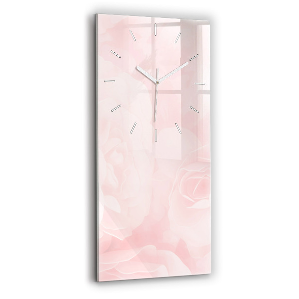 Vertical wall clock Blooming roses