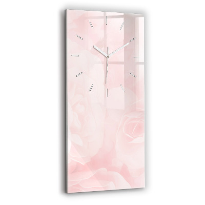 Vertical wall clock Blooming roses