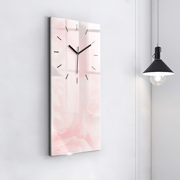 Vertical wall clock Blooming roses