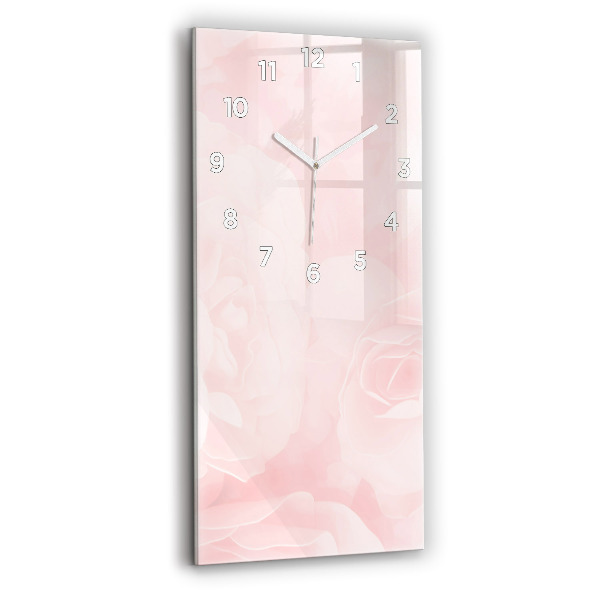 Vertical wall clock Blooming roses
