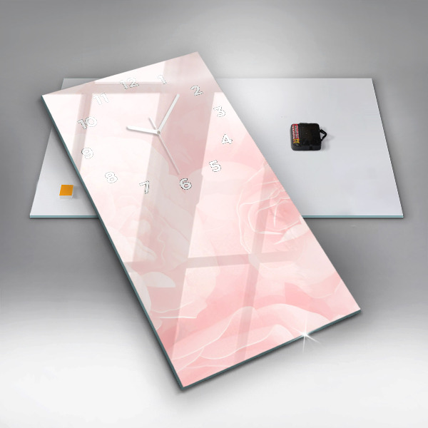 Vertical wall clock Blooming roses