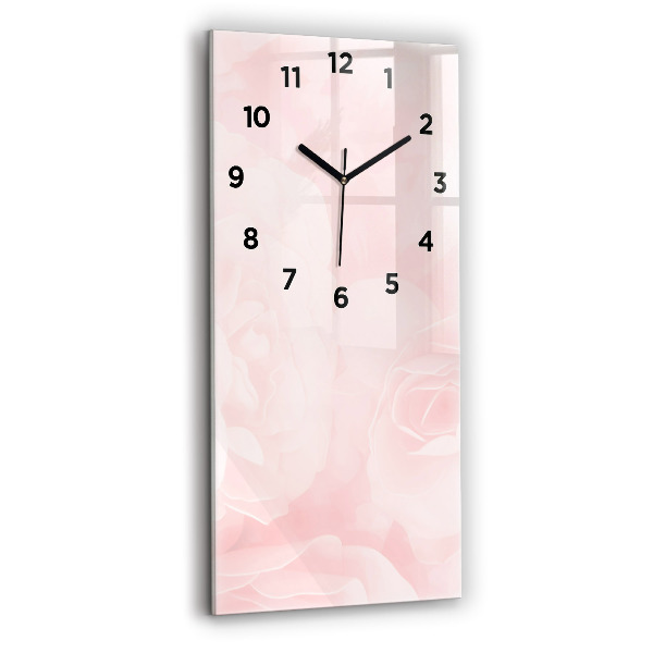 Vertical wall clock Blooming roses