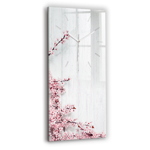 Vertical wall clock Spring flowers