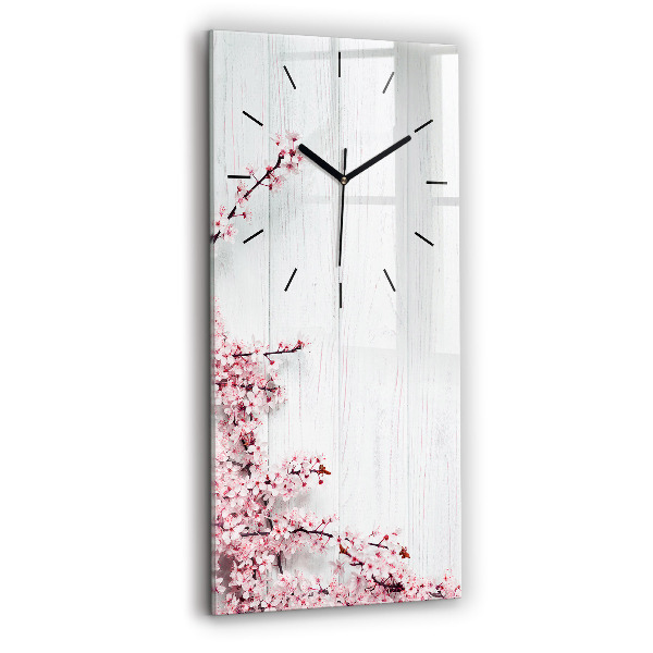 Vertical wall clock Spring flowers