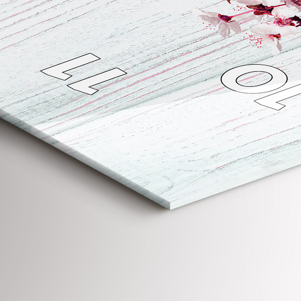 Vertical wall clock Spring flowers