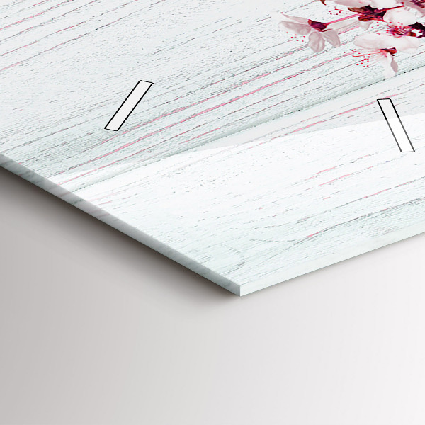 Vertical wall clock Spring flowers