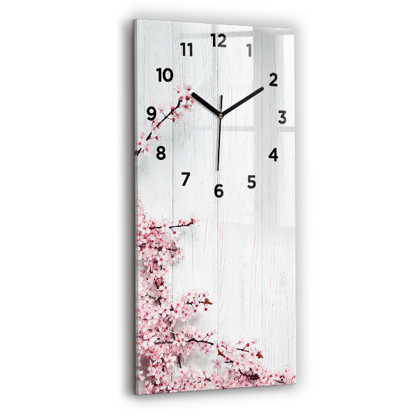 Vertical wall clock Spring flowers