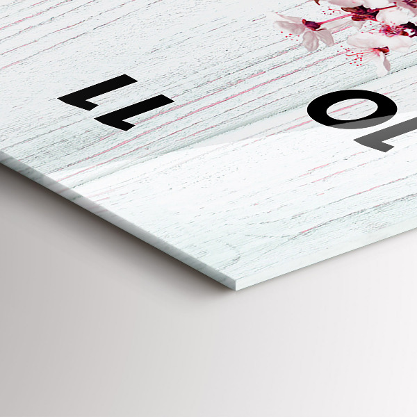 Vertical wall clock Spring flowers