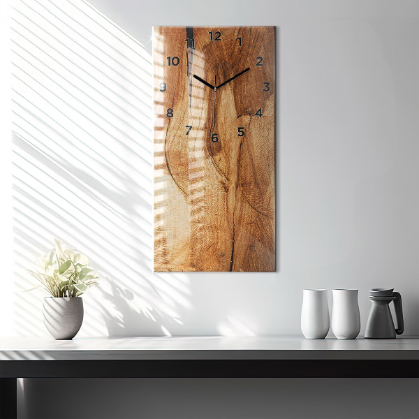 Vertical wall clock Wood texture