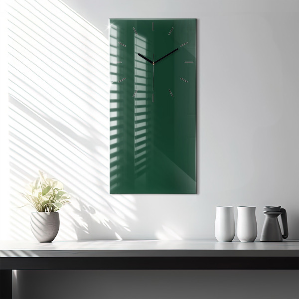 Vertical wall clock Color bottle green