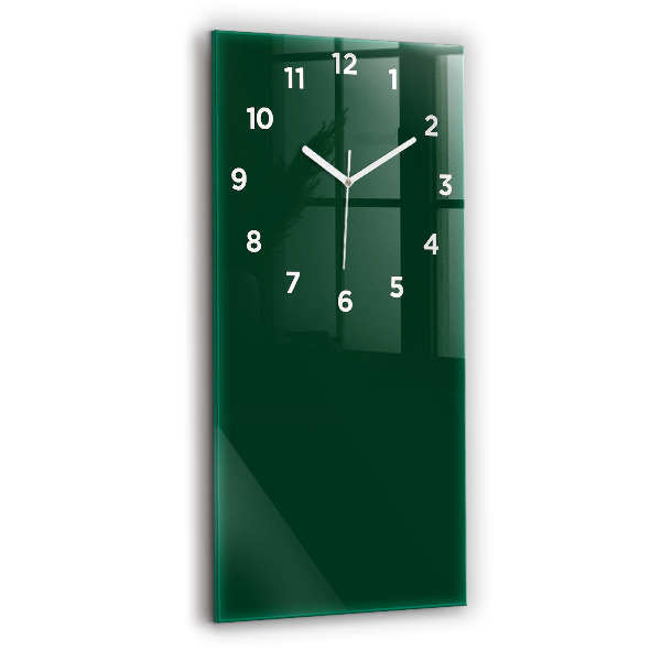 Vertical wall clock Color bottle green