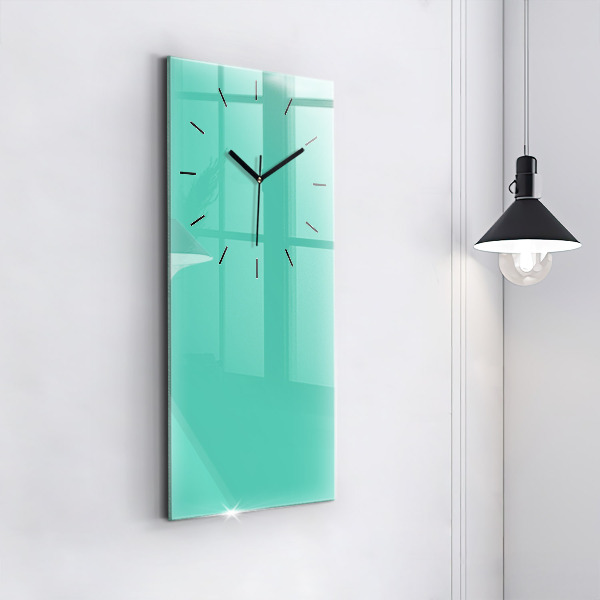 Vertical wall clock Turquoise color