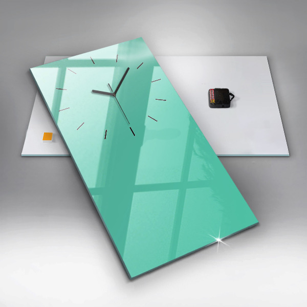 Vertical wall clock Turquoise color