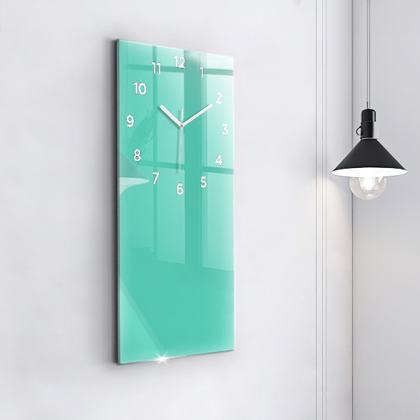 Vertical wall clock Turquoise color