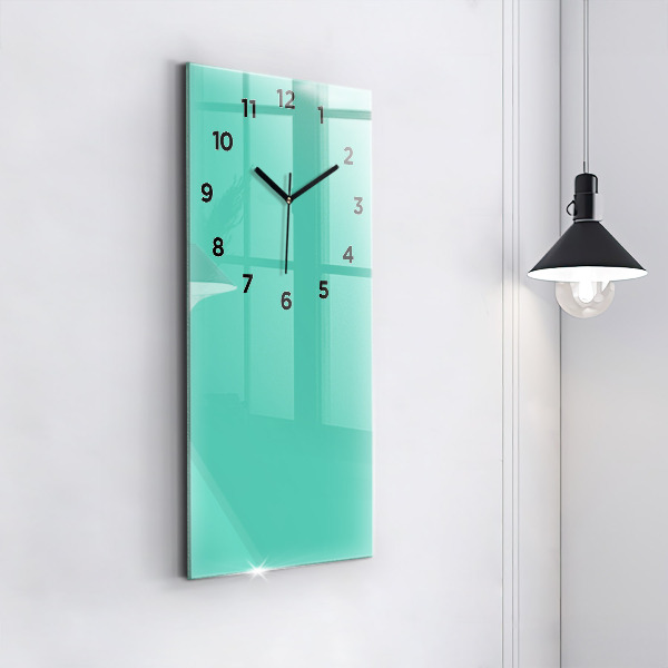 Vertical wall clock Turquoise color