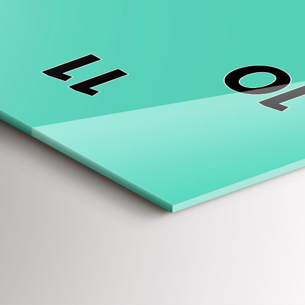 Vertical wall clock Turquoise color