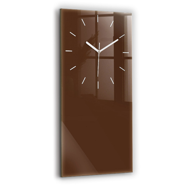 Vertical wall clock Brown color