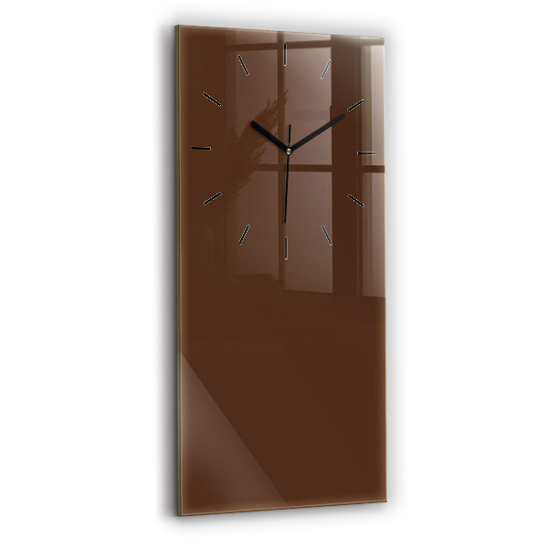 Vertical wall clock Brown color