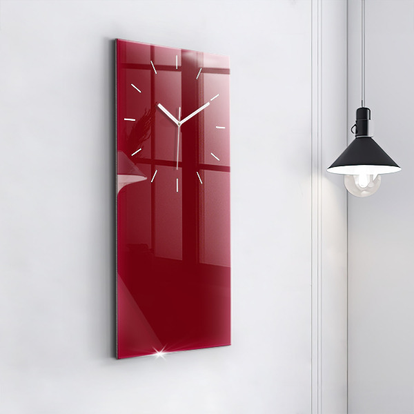 Vertical wall clock Burgundy color