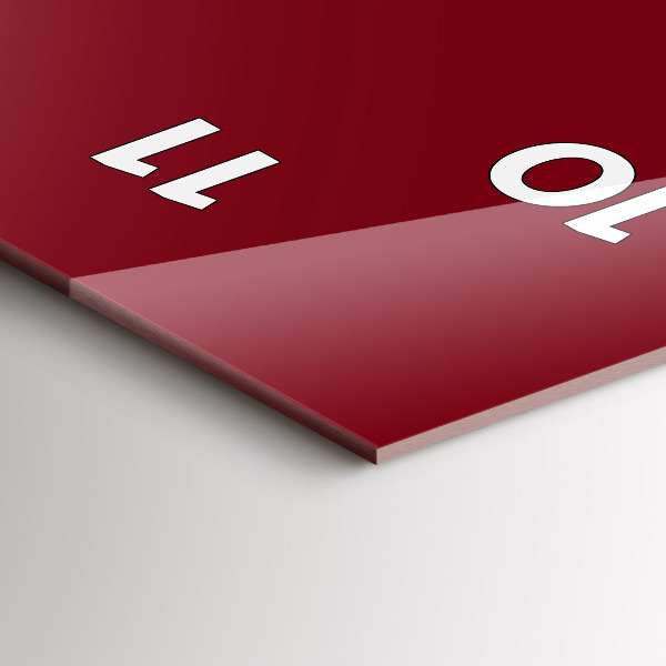 Vertical wall clock Burgundy color