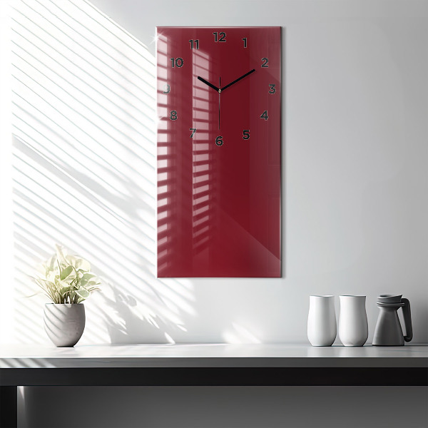Vertical wall clock Burgundy color