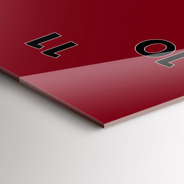 Vertical wall clock Burgundy color