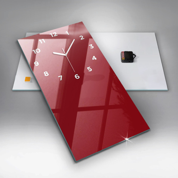 Vertical wall clock Red color