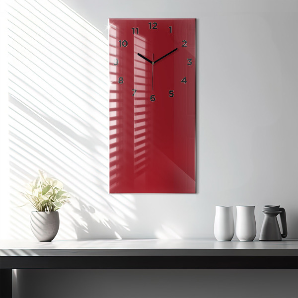 Vertical wall clock Red color