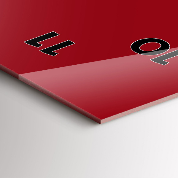 Vertical wall clock Red color