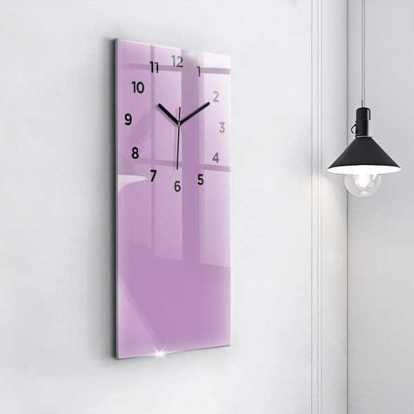 Vertical wall clock Lilac color