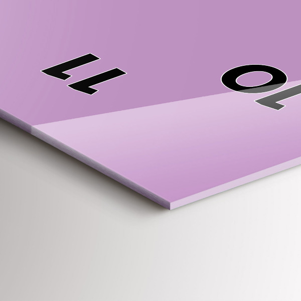 Vertical wall clock Lilac color