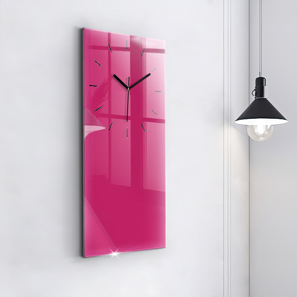 Vertical wall clock Color strong pink