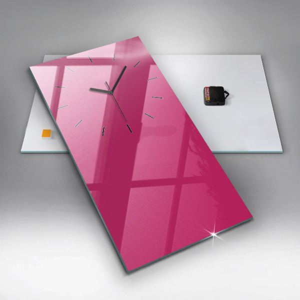 Vertical wall clock Color strong pink