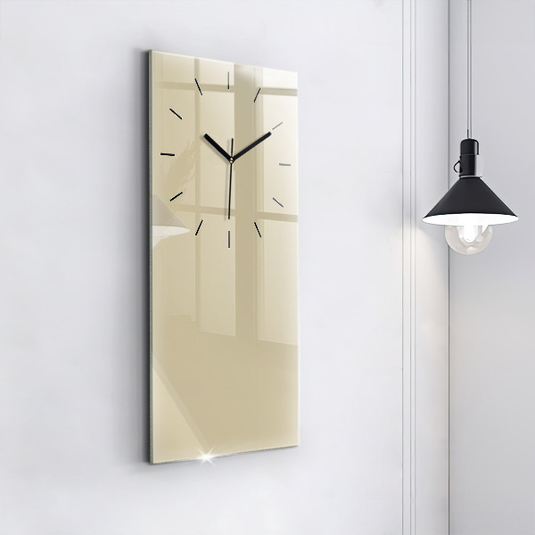 Vertical wall clock Beige color