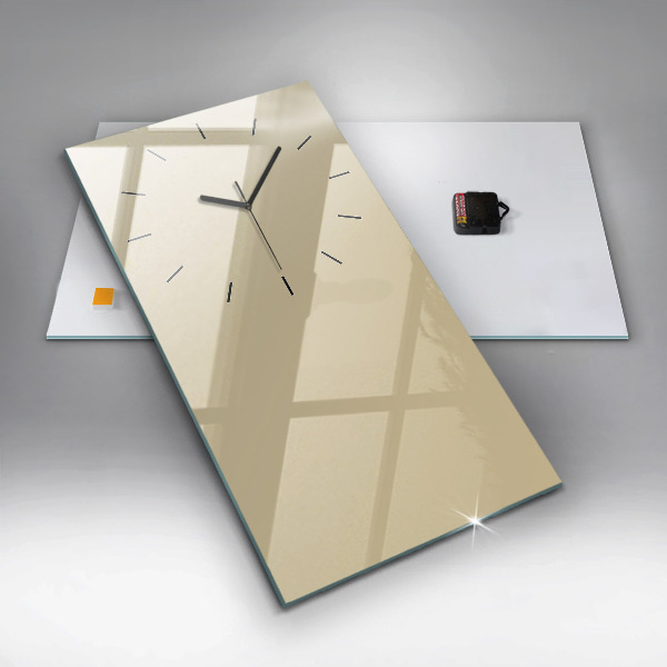 Vertical wall clock Beige color