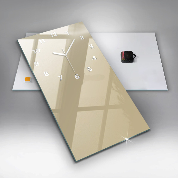 Vertical wall clock Beige color